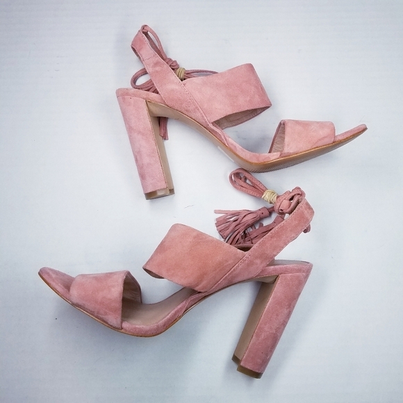 Madewell | Blush Suede‎ Strap Heel Sandals 7.5 - Picture 5 of 9